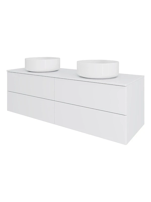 Тумба с раковиной Orange Отто 130 Ot-130TuMDF+B09-360W подвесная цвет Белый глянцевый