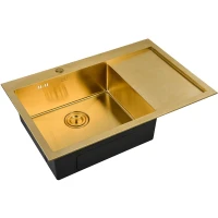 Кухонная мойка ZorG PVD Bronze SZR-7851-L BRONZE Бронза нержавеющая сталь встраиваемый