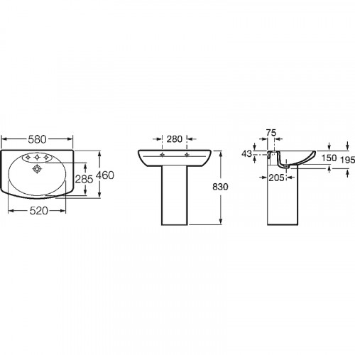 Раковина Roca Dama Senso 58 327512000 Белая