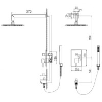Душевая система RGW Shower Panels SP-54 21140854-01 Хром латунь встраиваемый