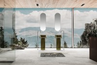 Раковина Abber Kristall 45 AT2702Vesuvian Оливковая полиэфирная смола напольный