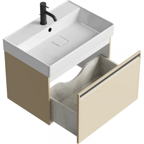 Тумба под раковину Aqwella Pure 65 PUR0165KS подвесная Капучино светлый