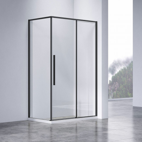 Душевой уголок Vincea Slim-N 140x80 VSR-4SN8014CLB профиль Черный стекло прозрачное
