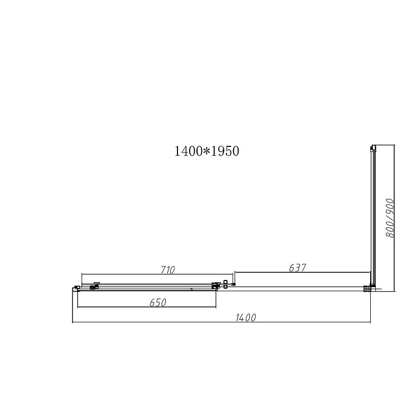 Душевой уголок Vincea Slim-N 140x80 VSR-4SN8014CLB профиль Черный стекло прозрачное