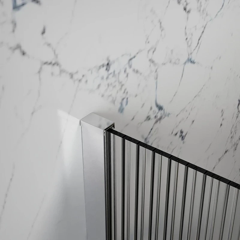Душевая перегородка Azario Walk-In 90 AZ-251-90-BGL-CRF профиль Брашированное золото стекло рифленое