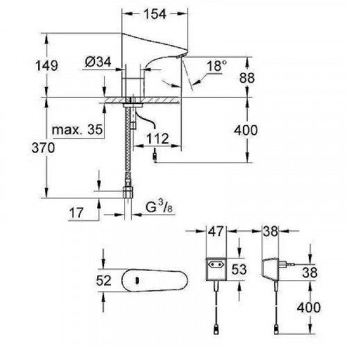 Кран для одного типа воды Grohe Europlus E 36016000 Хром