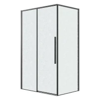 Душевой уголок Grossman Galaxy 140x100 L 120.K33.01.1410.21.02 профиль Черный матовый стекло шиншилла