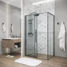 Душевой уголок Grossman Galaxy 140x100 L 120.K33.01.1410.21.02 профиль Черный матовый стекло шиншилла
