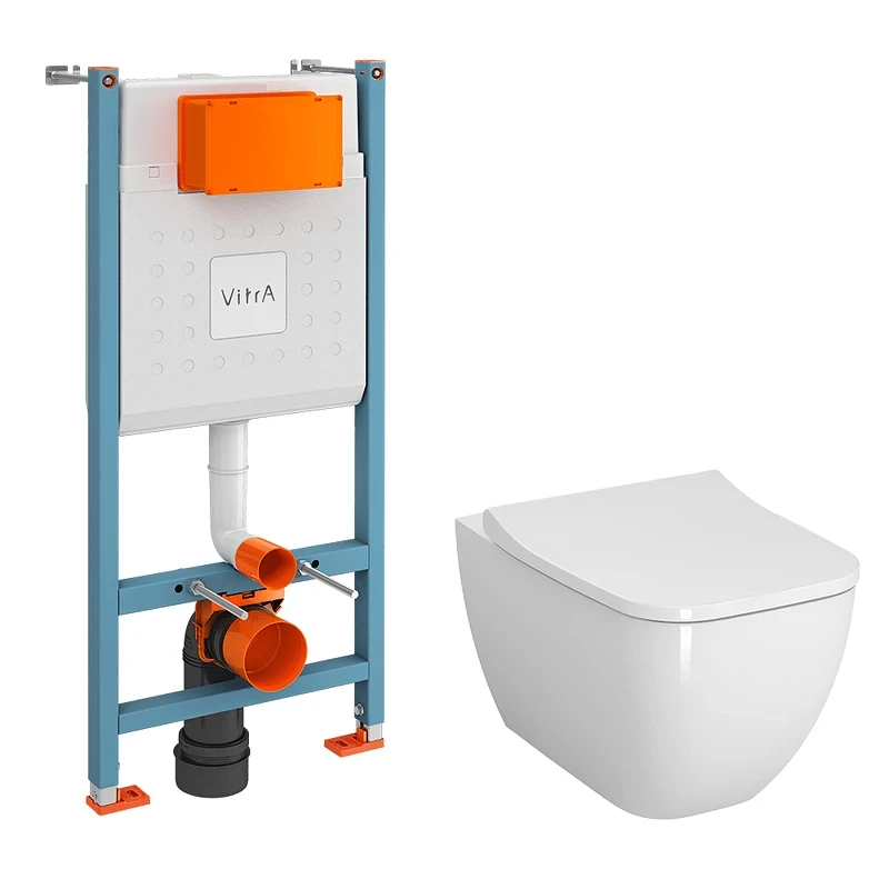Унитаз с инсталляцией Vitra Shift 9855B003-7207 цвет Белый с сиденьем Микролифт