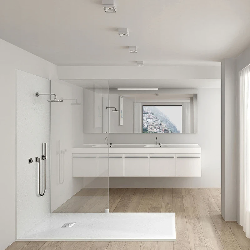 Душевой поддон из искусственного камня Vincea 140x90 VST-4SR9014W+Vsph-D132 Белый матовый