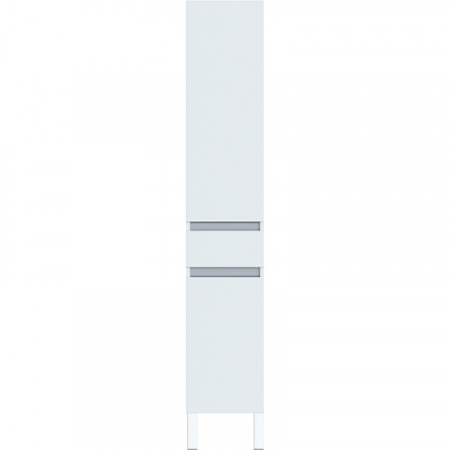 Шкаф пенал SanVit Кубэ-3 К 32 pkube3w с бельевой корзиной Белый глянцевый МДФ / ЛДСП