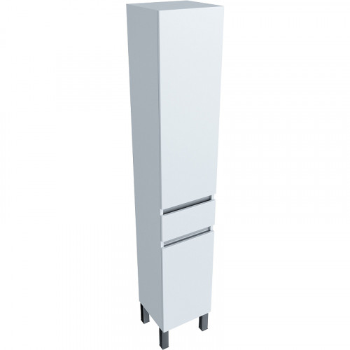 Шкаф пенал SanVit Кубэ-3 К 32 pkube3w с бельевой корзиной Белый глянцевый МДФ / ЛДСП