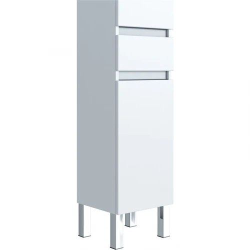 Шкаф пенал SanVit Кубэ-3 К 32 pkube3w с бельевой корзиной Белый глянцевый МДФ / ЛДСП