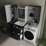 Шкаф пенал Style Line Бергамо 30 L Люкс Плюс СС-00002527 с бельевой корзиной цвет Графит антискрейтч