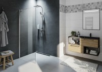 Душевая перегородка Riho Novik Z400 80 G003028120 профиль Хром стекло прозрачное