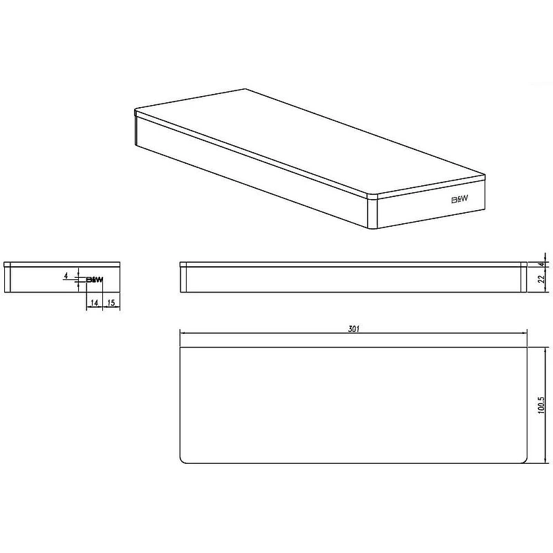 Металлическая полка Black&White Gravity GA-9610GM 9610GM Gun Metal
