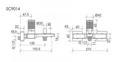 Смеситель для ванны Sancos Nexus SC9014BN цвет Никель брашированный