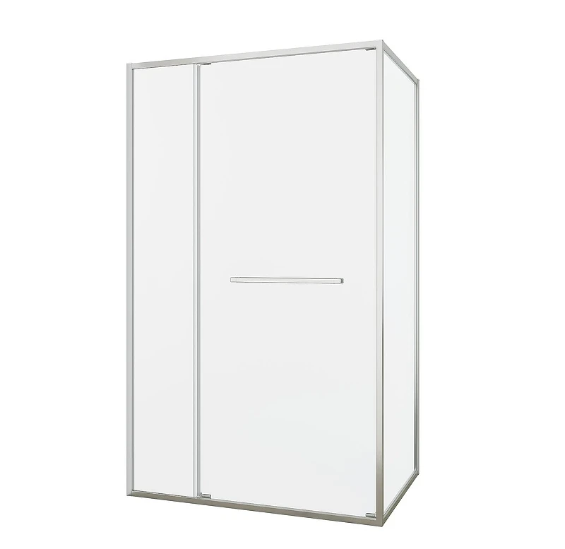 Душевой уголок Black&White S1180-1290N 120x90 11801290N профиль брашированный никель стекло прозрачное