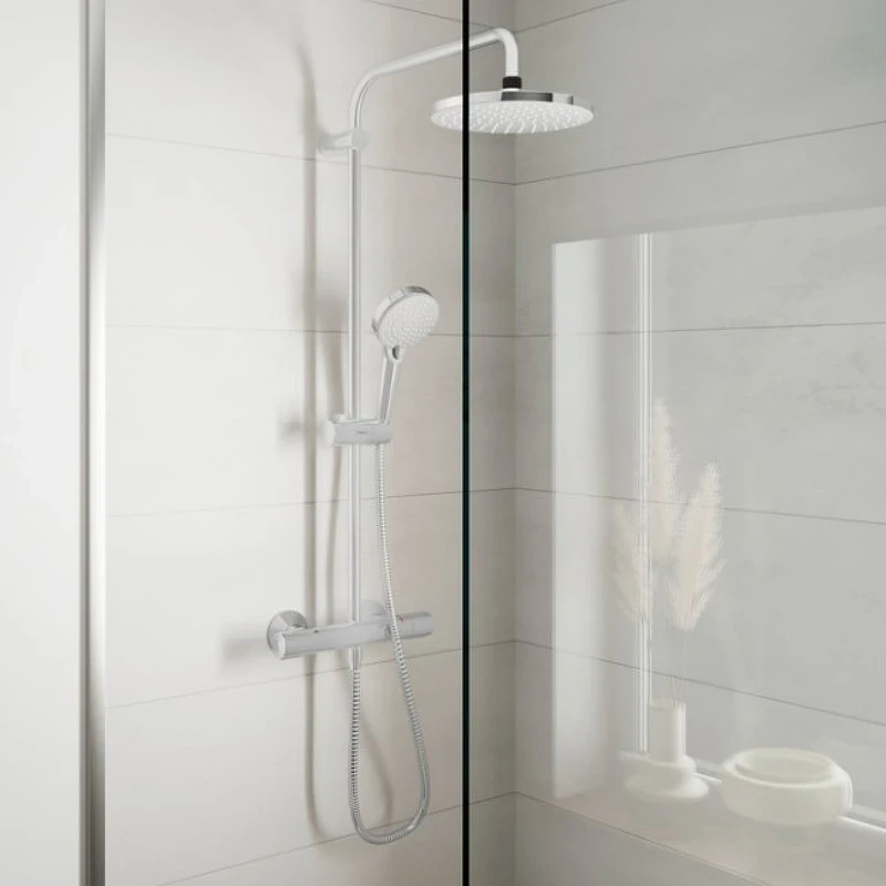 Душевая система Hansgrohe Vernis Shape Showerpipe 26318000 с термостатом Хром латунь на стену