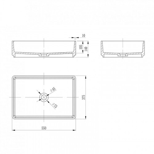 Раковина-чаша Abber Stein 55  AS2634 цвет Белый матовый