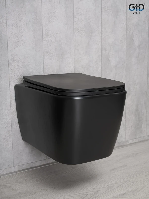 Унитаз Gid Cuadrado Tr2140Bm 62255Y подвесной цвет Черный матовый с сиденьем Микролифт
