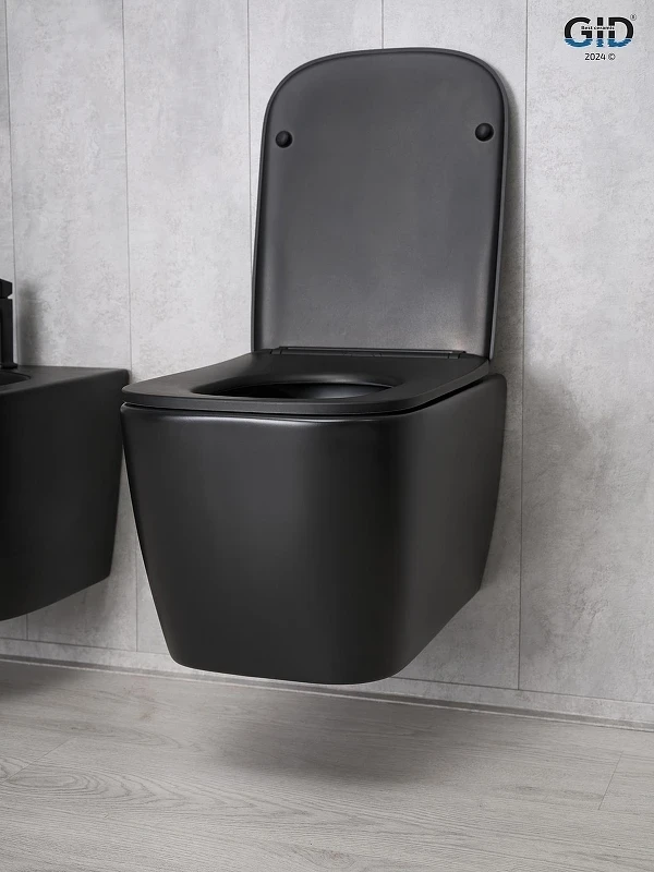 Унитаз Gid Cuadrado Tr2140Bm 62255Y подвесной цвет Черный матовый с сиденьем Микролифт