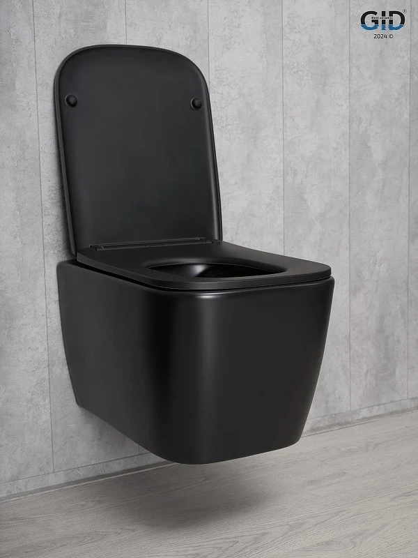 Унитаз Gid Cuadrado Tr2140Bm 62255Y подвесной цвет Черный матовый с сиденьем Микролифт