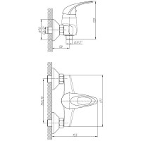 Смеситель для душа Haiba HB2003 Хром на стену