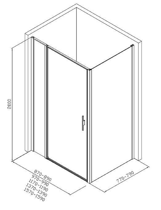 Душевой уголок Allen Brau Priority 160x80 3.31037.00+3.31040.00 цвет профиля Хром стекло прозрачное
