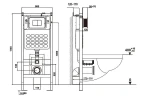 Комплект унитаза Abber Rechteck AC1201MB-AC0105-AC0121 с сиденьем Микролифт и клавишей смыва цвет Хром