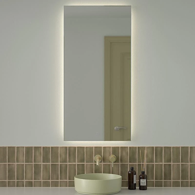 Зеркало Defesto Glow 60х120 DF 2508S с подсветкой 34W-4500К/с фацетом/Сенсорный выключатель/Нейтральный белый свет