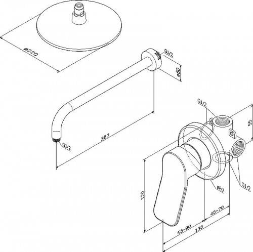 Душевая система AM.PM X-Joy FB85A2R002 Черная латунь встраиваемый