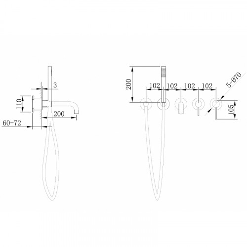 Смеситель для ванны Abber Wasser Kreis AF8130MRG Розовое золото матовое латунь встраиваемый