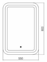 Зеркало Creto Malibu 55 7-550800M с подсветкой с сенсорным выключателем стекло