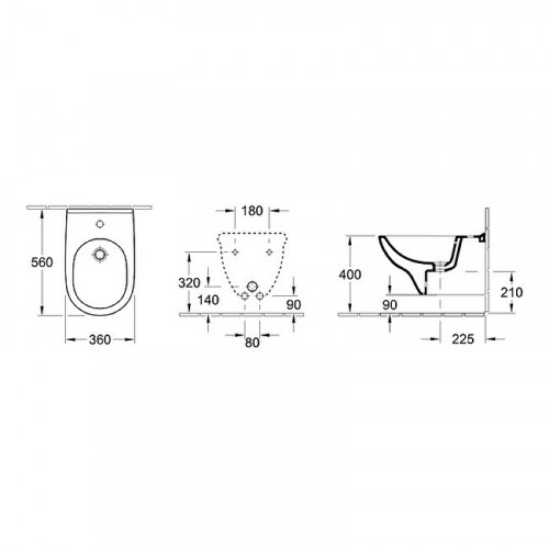 Биде Villeroy&amp;Boch O.Novo 54600001 подвесное Альпийский белый