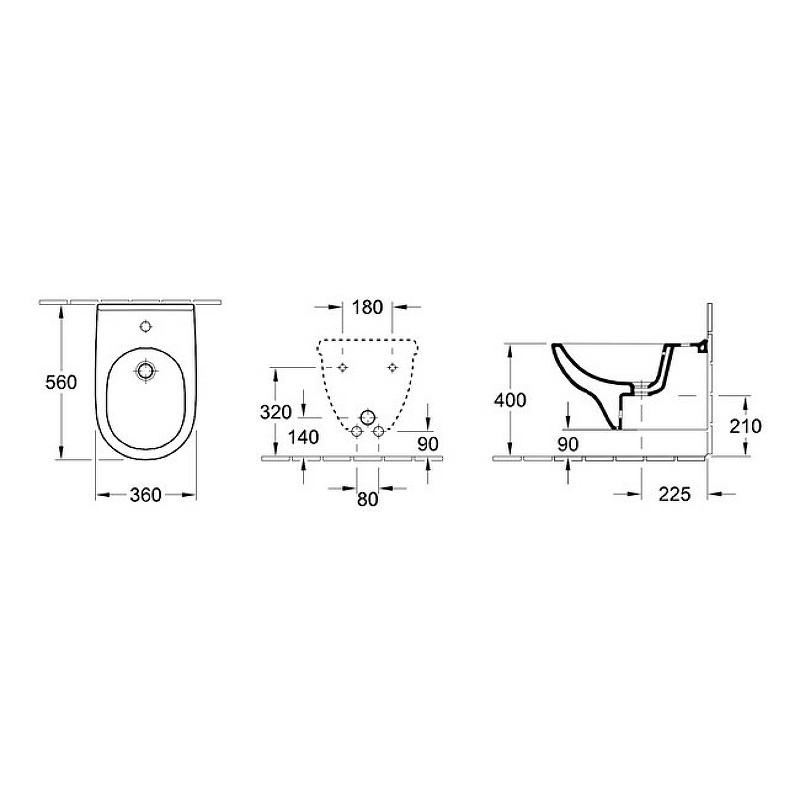 Биде Villeroy&Boch O.Novo 54600001 подвесное Альпийский белый