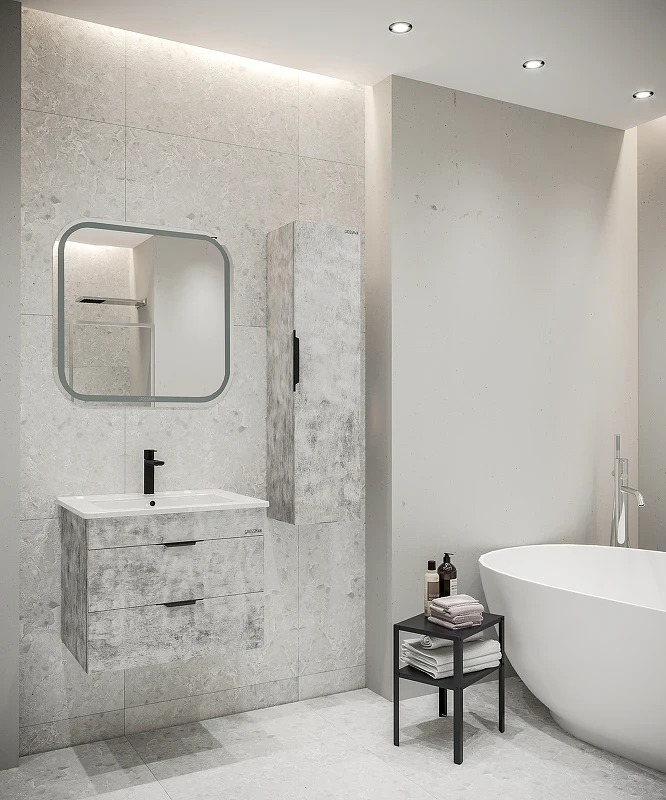Шкаф пенал Grossman Кросс 30 303006 Бетон МДФ / ЛДСП