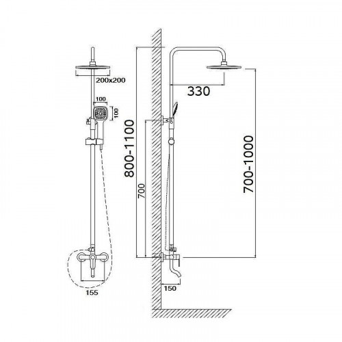 Душевая система Сантаком 7701 цвет Хром