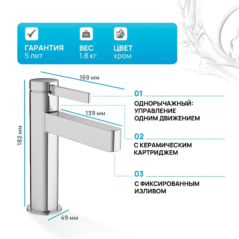 Смеситель для раковины Hansgrohe Finoris 76020000 Хром латунь