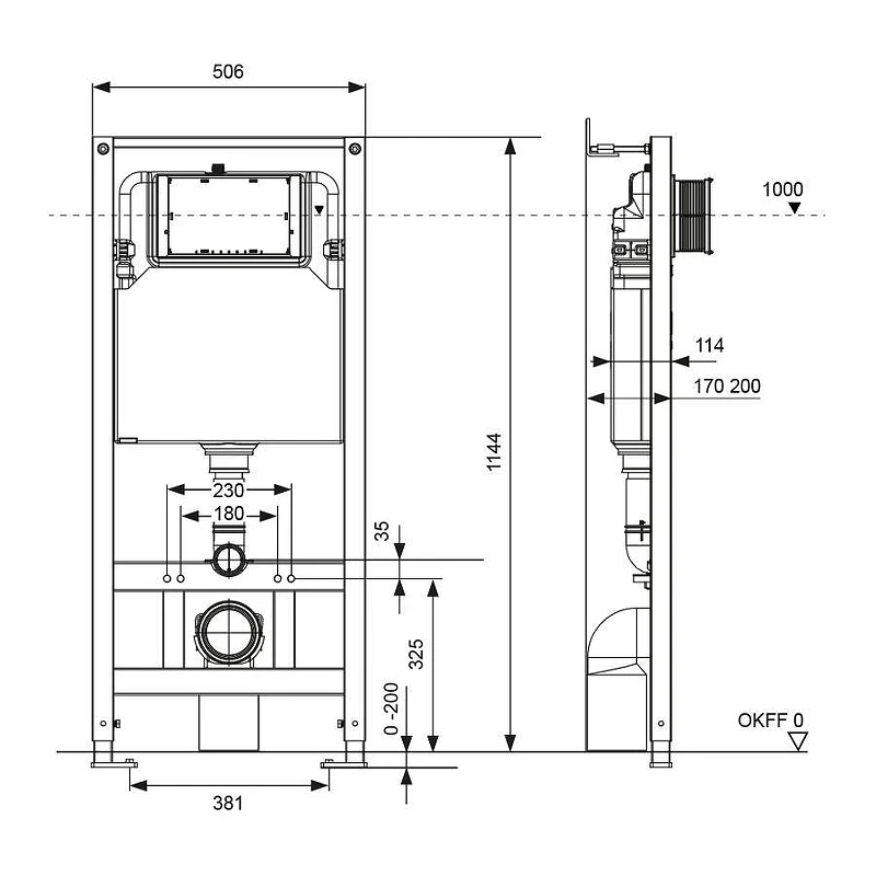 Инсталляция для унитаза Tece Spring base S401111 с клавишей смыва цвет Хром глянцевый