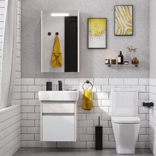 Тумба под раковину Aquaton Верди PRO 50 1A195901VDAV0 подвесная Белый Ясень фабрик МДФ / ЛДСП