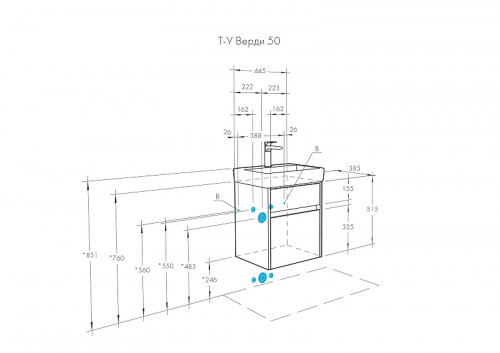 Тумба под раковину Aquaton Верди PRO 50 1A195901VDAV0 подвесная Белый Ясень фабрик МДФ / ЛДСП
