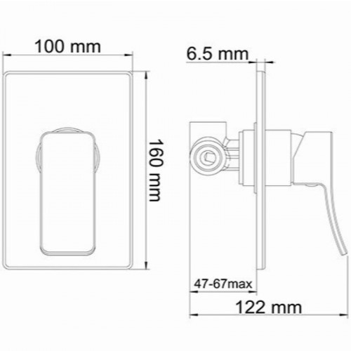 Смеситель для душа WasserKRAFT Exter 1651 Светлая бронза латунь встраиваемый