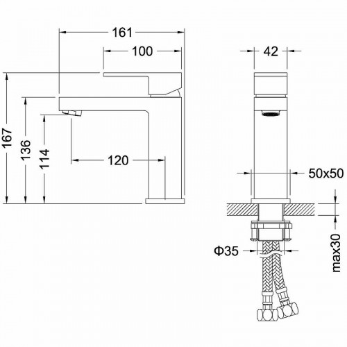Смеситель для раковины Aquatek Либра AQ1610MB Черный матовый латунь
