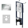 Комплект унитаза WellWant Aura WWU01121WK с инсталляцией AM.PM PrimeFit I012709.0251 с сиденьем Микролифт и клавишей смыва Хром глянцевый