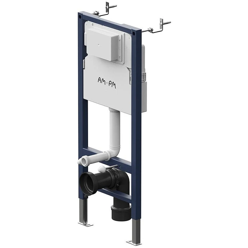 Комплект унитаза WellWant Aura WWU01121WK с инсталляцией AM.PM PrimeFit I012709.0251 с сиденьем Микролифт и клавишей смыва Хром глянцевый