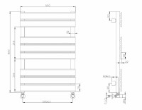 Водяной полотенцесушитель Boheme Venturo 720-B Черный нержавеющая сталь
