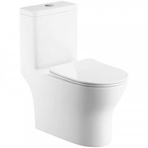 Унитаз моноблок Royce Bianco RCT-131604WH с сиденьем Микролифт фаянс напольный