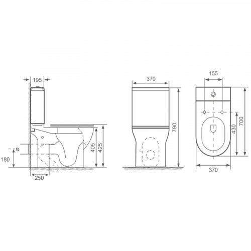 Унитаз моноблок Royce Bianco RCT-131604WH с сиденьем Микролифт фаянс напольный
