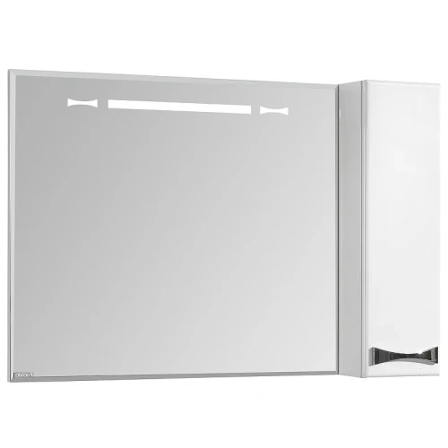 Зеркало со шкафом Aquaton Диор 100 R 1A167902DR01R с подсветкой Белое МДФ / ЛДСП, стекло
